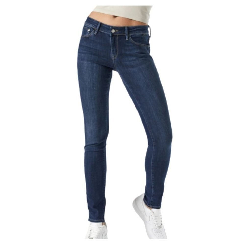 Mavi Blue Dark Wash Denim Alexa Mid Rise Skinny Jeans Size 25